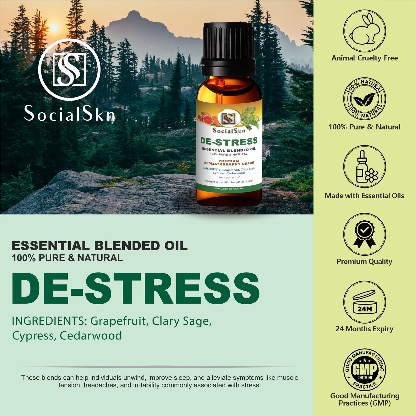 Stress Relief Essential Oils | Stress Relief Oils | SocialSkn