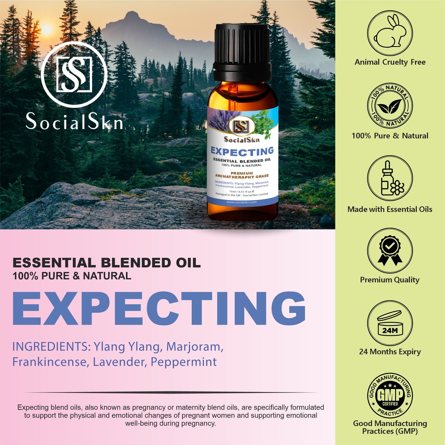 Essential Blend Oils | Expecting Blend Oils | SocialSkn