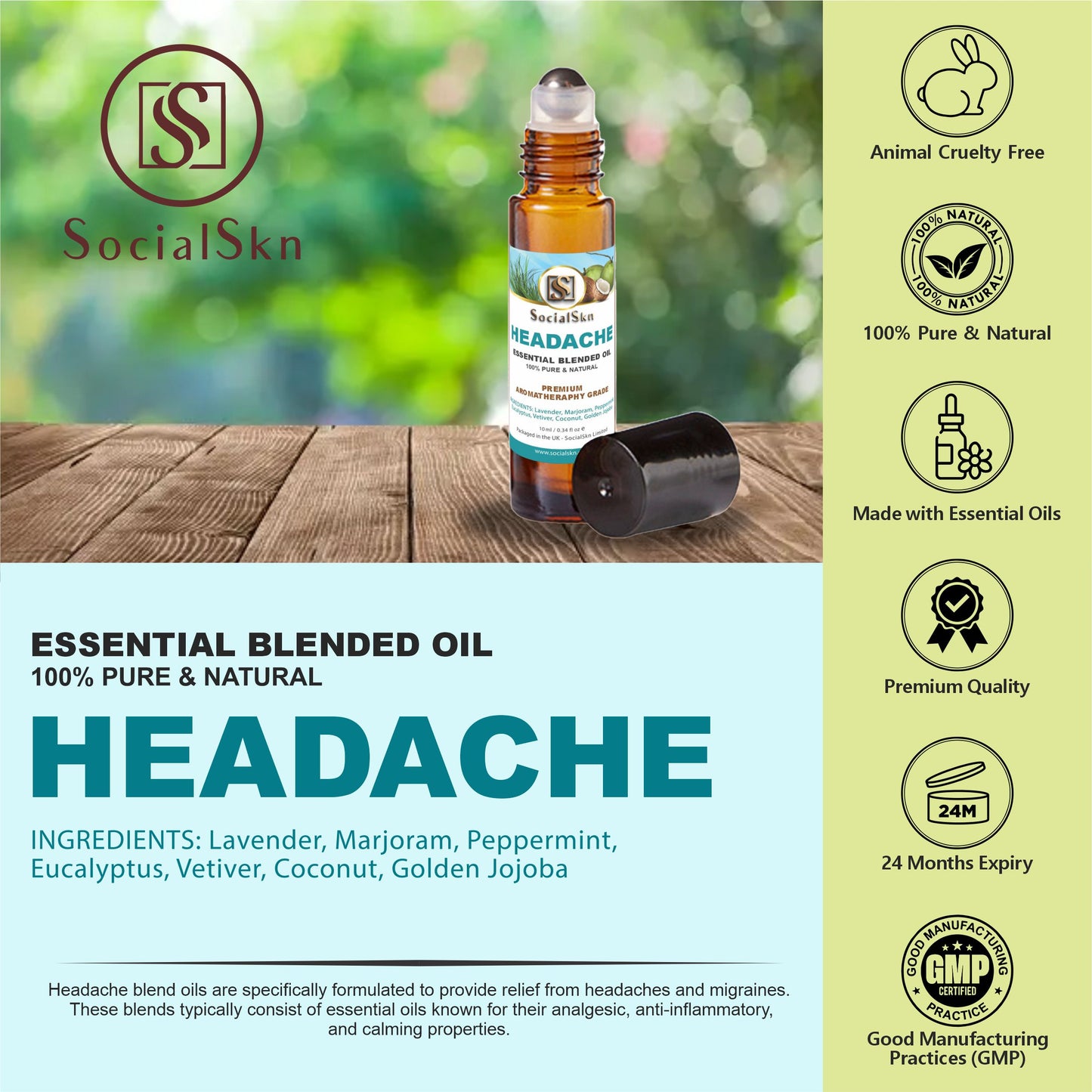 Headache Blend Essential Oils | SocialSkn