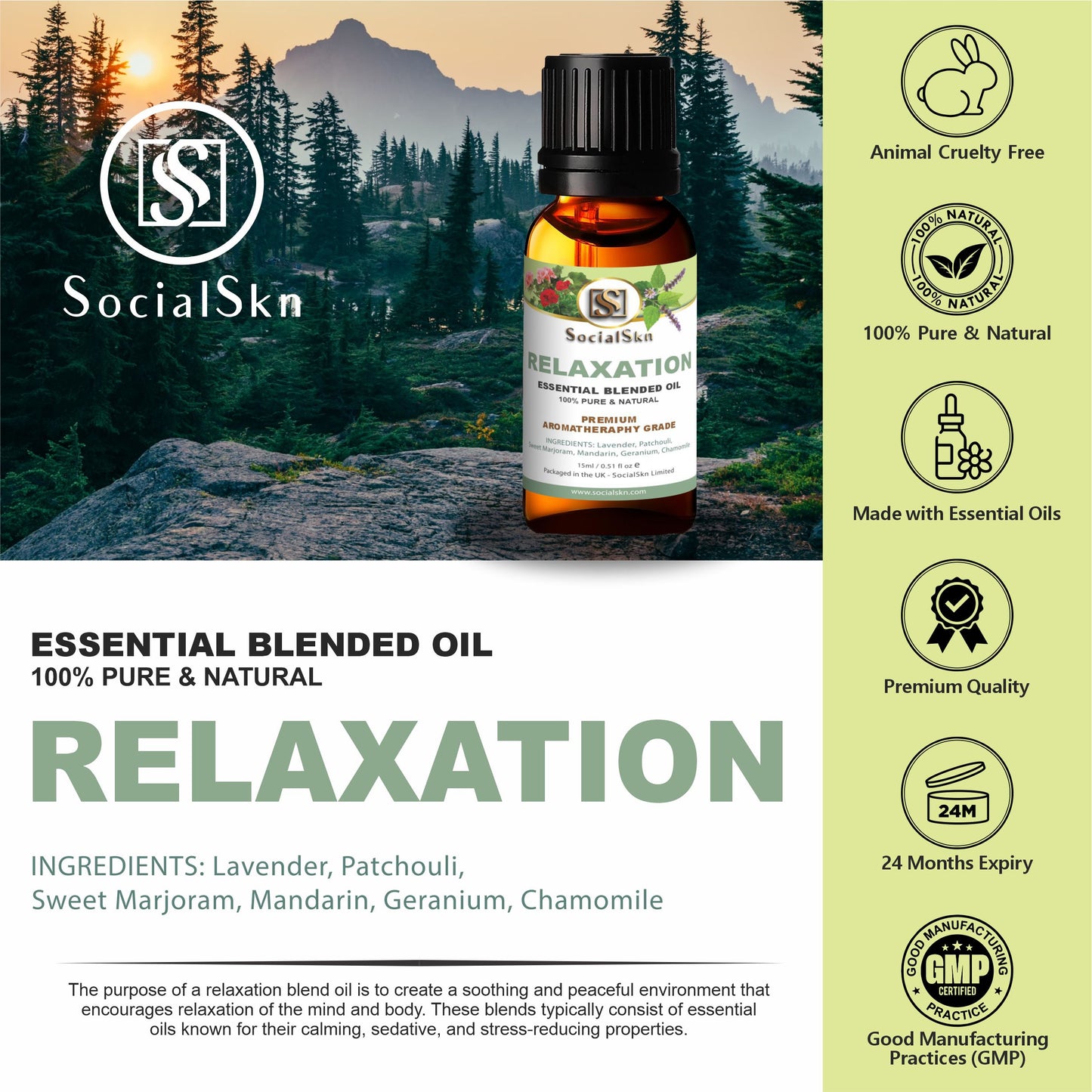 Relaxation Blend Essential Oils | Relaxation Blend Oils | SocialSkn