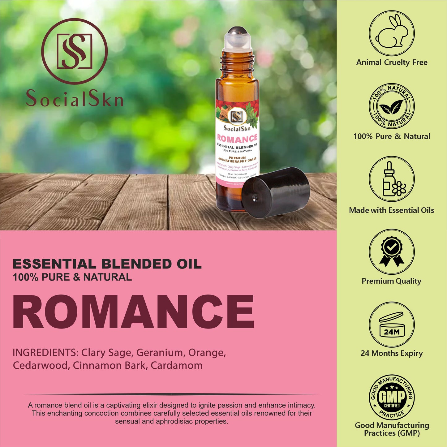 Romantic Essential Oils | Romance Oil Blend | SocialSkn