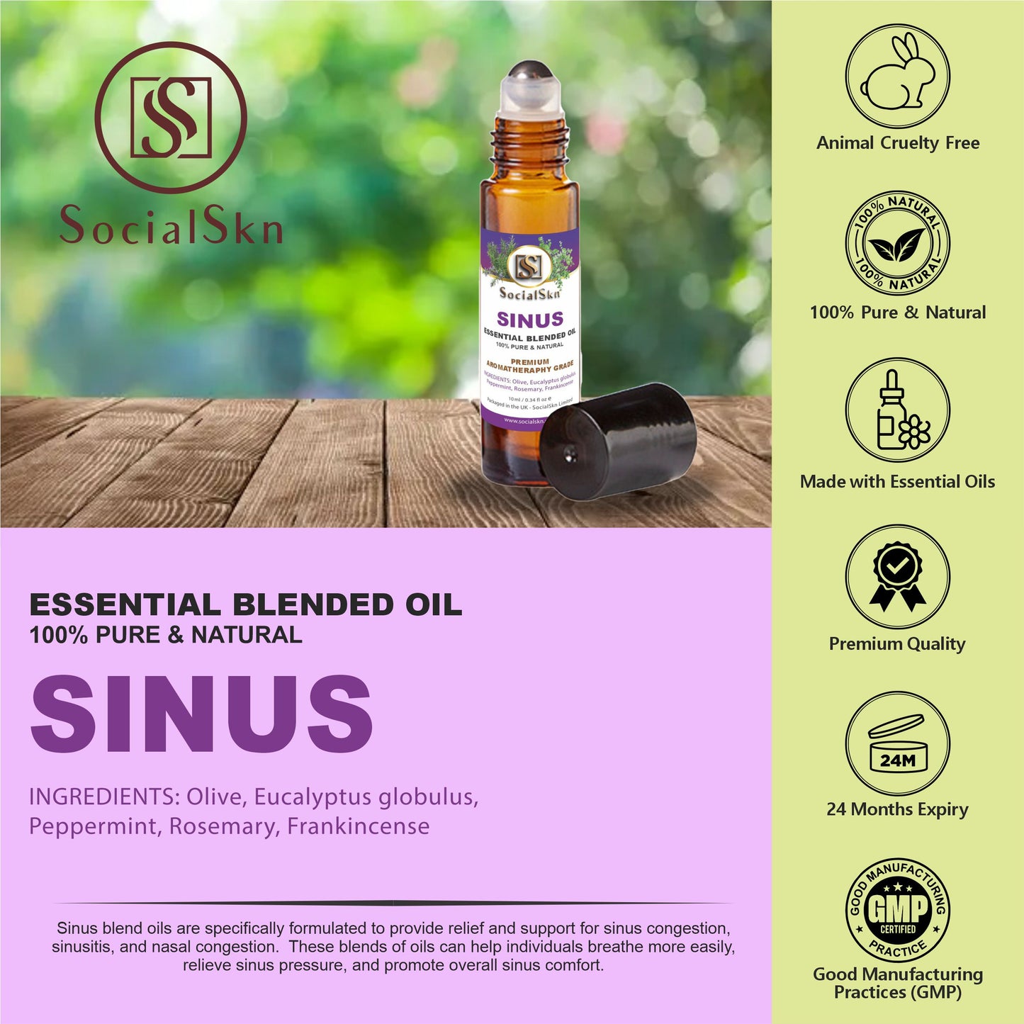 Sinus Blend Oil | Sinusitis Oil | SocialSkn