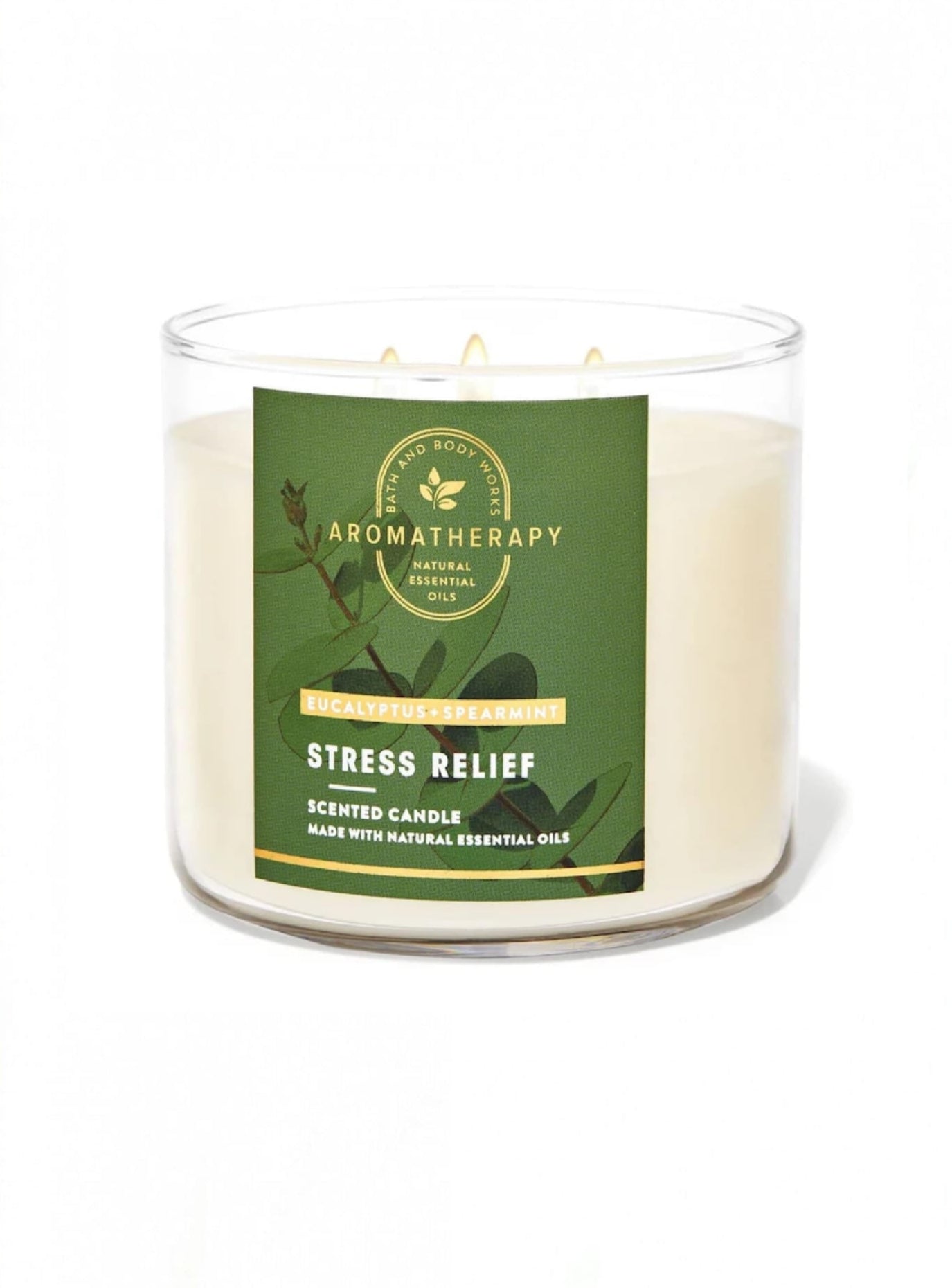 Aromatherapy Stress Relief Eucalyptus Spearmint 3-Wick Candle