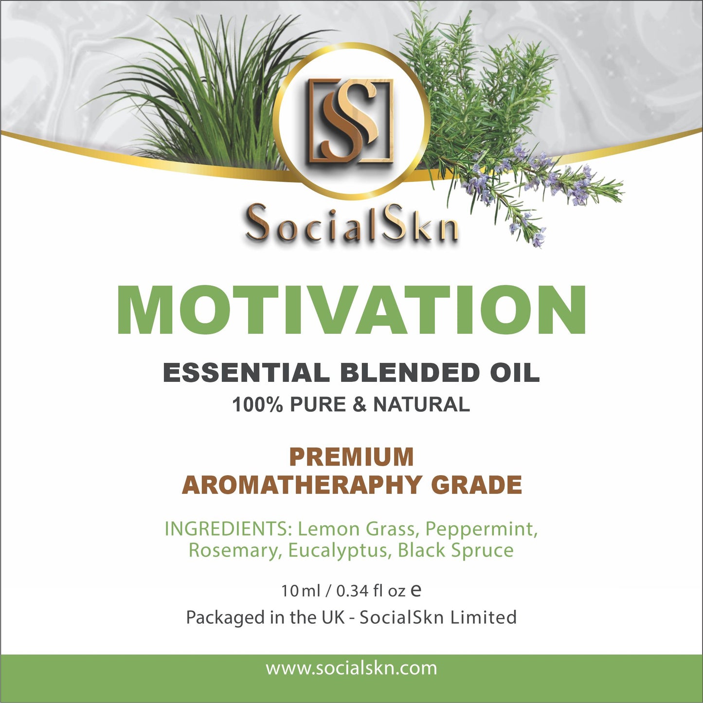 Motivation Essential Oils | Essential Oils to Focus | SocialSkn