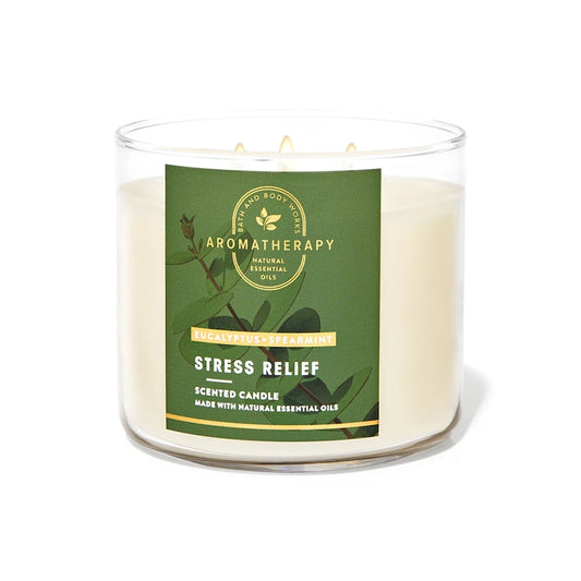 Aromatherapy Stress Relief Eucalyptus Spearmint 3-Wick Candle