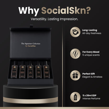 SocialSkn Signature Collection Luxury Unisex Perfume Gift Set (5x20ml) EDP