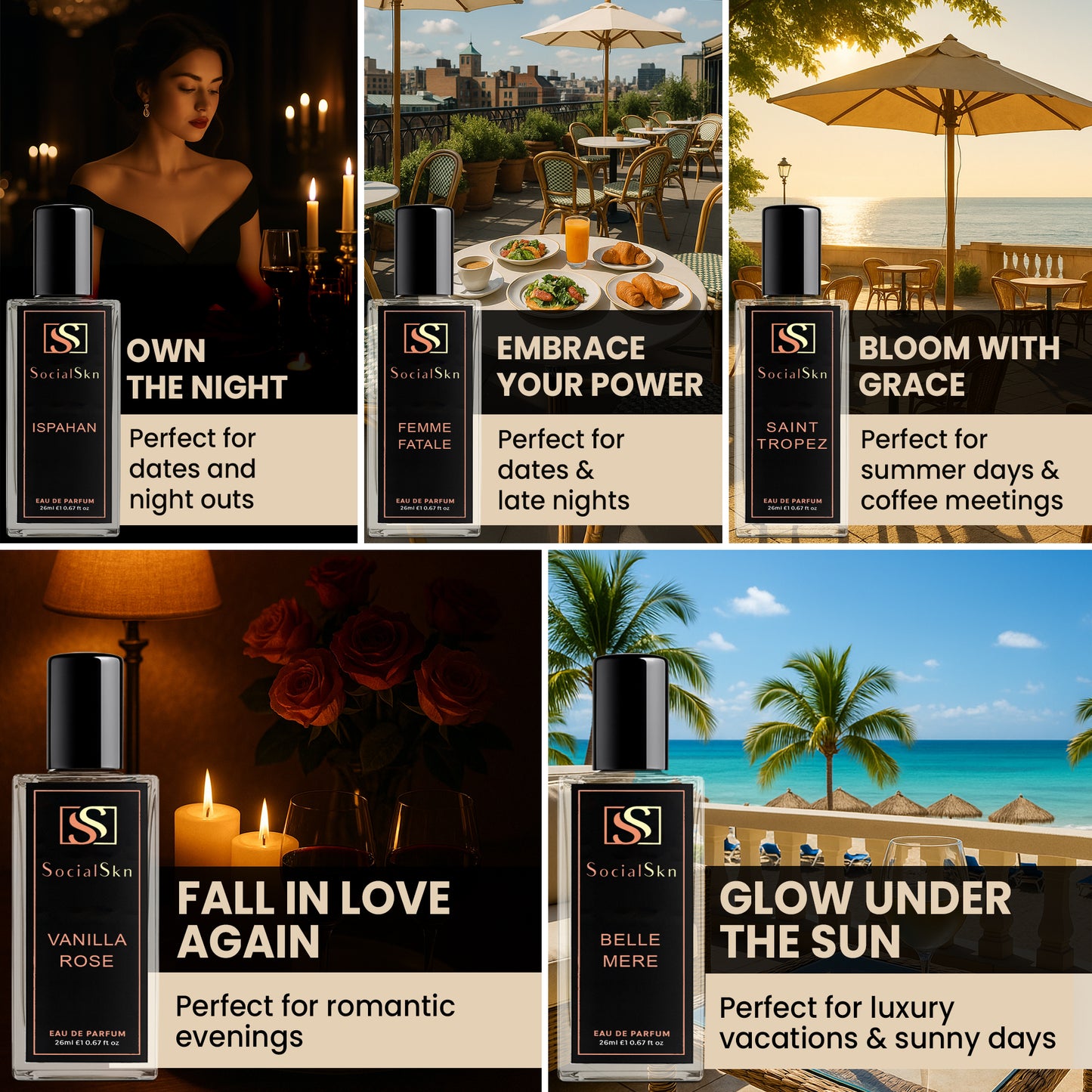 SocialSkn Signature Collection Luxury Women Perfume Gift Set (5x20ml) EDP