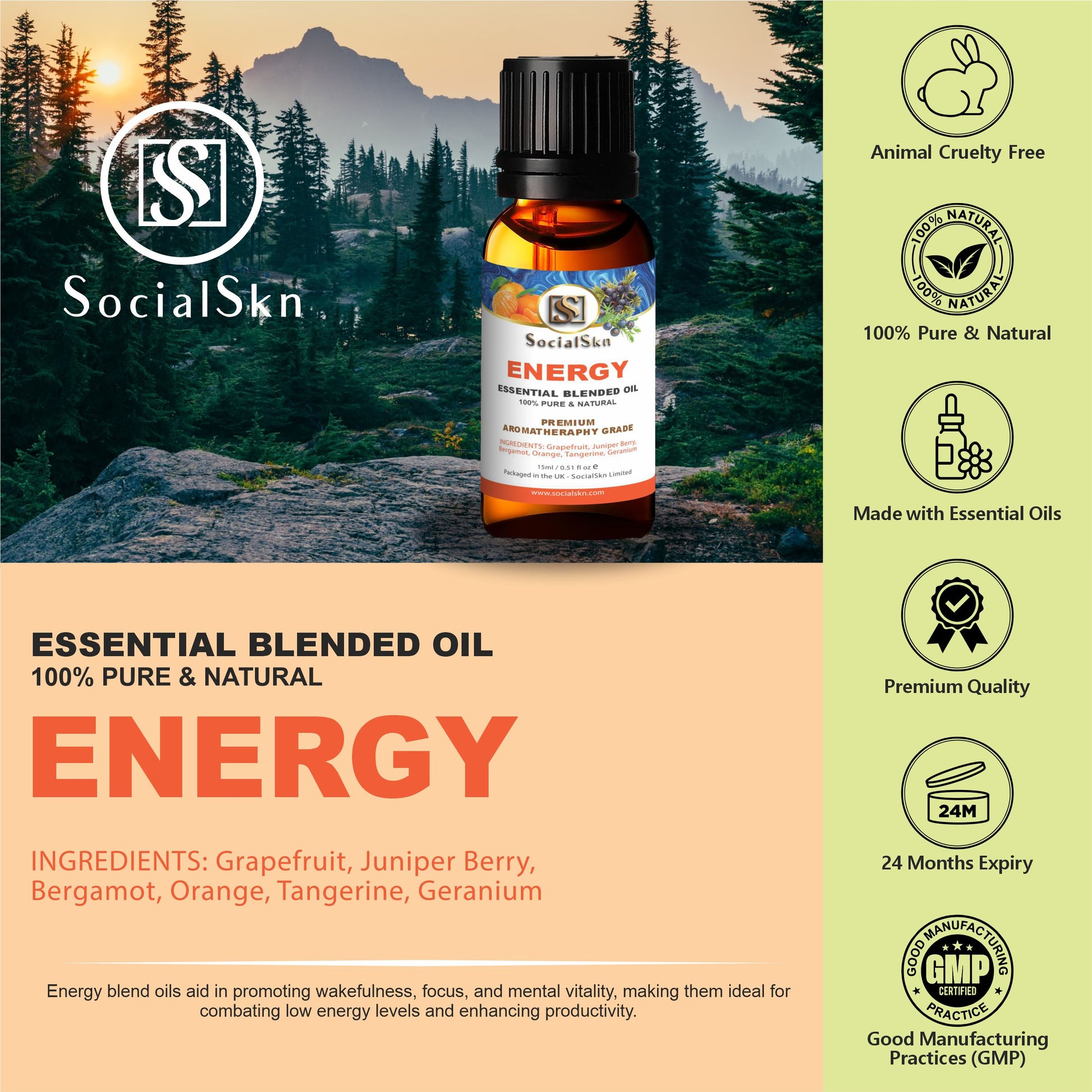 Essential Oil for Energy | Energy Oils Blend | SocialSkn