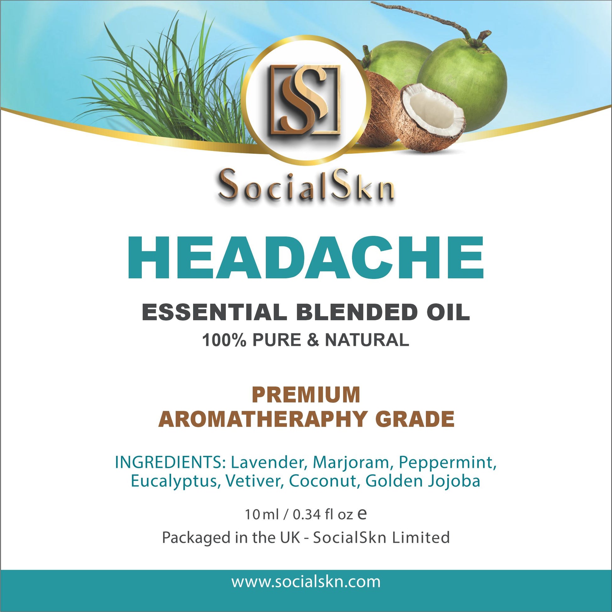 Headache Blend Essential Oils | SocialSkn