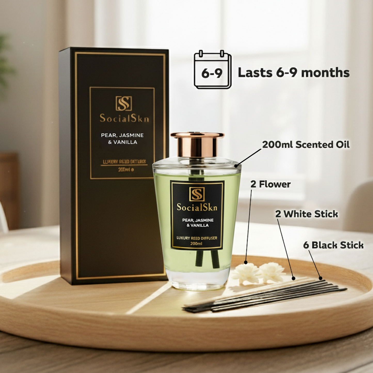 Pear Jasmine & Vanilla - Inspired by Black Opium Reed Diffuser