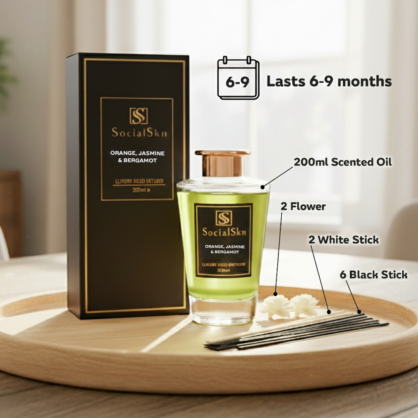 Orange Jasmine & Bergamot - Inspired by Prada Paradoxe Reed Diffuser